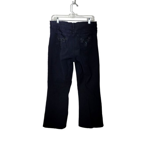 NYDJ Black Denim Jeans with Embellished Back Pockets - Picture 3 of 6